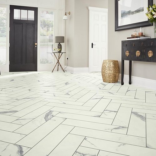 Entry Foyer Luxury Vinyl Tile Herringbone LVT -  Floorco of Rochester in Rochester, MN